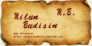 Milun Budišin vizit kartica